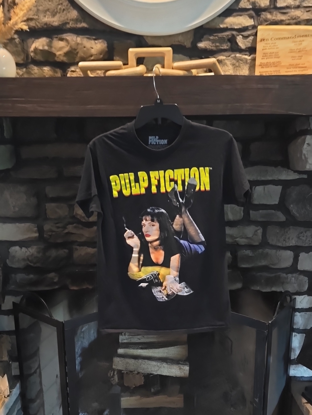 Pulp Fiction Black Graphic Tee - Mia Wallace Print